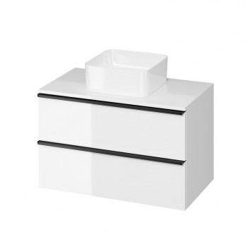 Cabinet vanity with top Cersanit Virgo, 60cm, 2 szuflady, chrome uchwyty, white