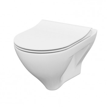 Set B245, Wall-hung WC WC Cersanit Virgo, 56x36cm, CleanOn, with seat slim wolnoopadającą, white