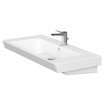 Vanity washbasin Cersanit Mille, 100cm, z overflow, with tap hole, white