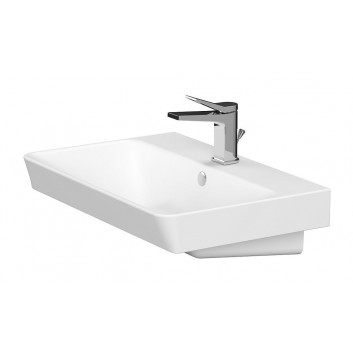 Vanity washbasin Cersanit Mille Slim, 50cm, z overflow, with tap hole, white