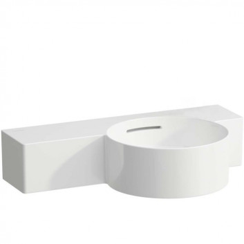 Washbasin wall mounted Laufen Val, SaphirKeramik, 55x31,5cm, shelf on the right, without tap hole, white