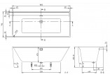 Bathtub wallmounted corner Villeroy & Boch Collaro, 179x79, montaż on the right stronie, Weiss Alpin