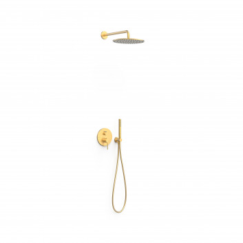 Shower set Tres Study-Colors, concealed, 2 wyjścia wody, Rapid-Box, gold 24-k