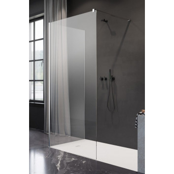 Shower cabin walk-in Radaway Modo New Black II with hanger, 160x200cm, glass transparent, profil black