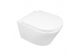Wall-hung wc wc Oltens Jog 52x36 cm, PureRim with coating SmartClean with soft-close WC seat Slim - white