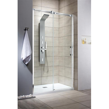 Door shower for recess installation Radaway Nes 8 Black DWB 90, right, folding, glass transparent, 900x2000mm, black profil