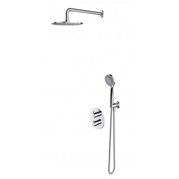 Thermostatic Shower set Omnires Y, wall mounted, 2 wyjścia wody, black mat