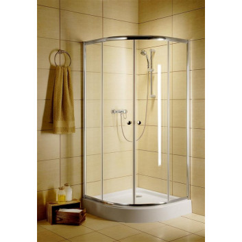 Semicircular shower cabin Radaway Classic A 1700, 80x80cm, rozsuwana, glass brązowe, profil chrome