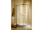 Semicircular shower cabin Radaway Classic A, 80x80cm, rozsuwana, glass transparent, white profile