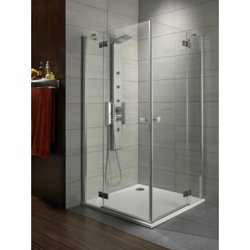 Semicircular shower cabin Radaway Classic A, 90x90cm, rozsuwana, glass brązowe, white profile