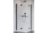 Door shower right Radaway Nes 8 Black KDD B 80, folding, 800x2000mm, glass transparent, profil black mat