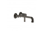Washbasin faucet Gessi Inciso, wall mounted, 2-hole, długa spout, component wall mounted - Brushed Brass PVD