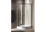Semicircular shower cabin Radaway Premium A 1900, 80x80cm, rozsuwana, graphite glass, profil chrome