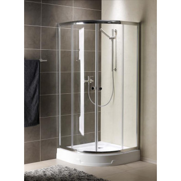 Semicircular shower cabin Radaway Classic A, 90x90cm, rozsuwana, graphite glass, profil chrome