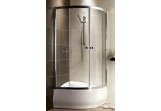 Semicircular shower cabin Radaway Premium A 1700, 80x80cm, rozsuwana, glass satin, profil chrome