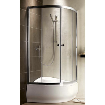 Semicircular shower cabin Radaway Premium A 1900, 80x80cm, rozsuwana, glass satin, profil chrome