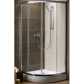 Semicircular shower cabin Radaway Premium A 1700, 90x90cm, rozsuwana, glass fabric, profil chrome