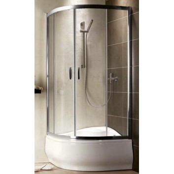 Semicircular shower cabin Radaway Premium A 1700, 90x90cm, rozsuwana, glass fabric, profil chrome