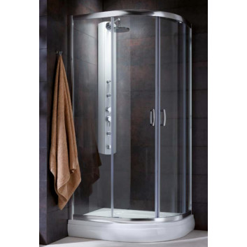 Semicircular shower cabin Radaway Premium A 1700, 90x90cm, rozsuwana, glass fabric, profil chrome