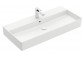 Washbasin wall mounted Villeroy & Boch Memento 2.0, 100x47cm, z overflow, battery hole, Stone White CeramicPlus