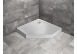 Shower tray rectangular Radaway Doros F Compact, 140x80cm, acrylic, stone white