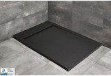 Shower tray rectangular Radaway Teos F, 110x80cm, conglomerate marble, black