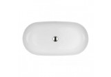 Countertop washbasin Oltens Hamnes Thin, 80x40 cm, oval, without overflow, with coating SmartClean - white