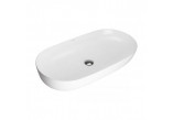 Countertop washbasin Oltens Hamnes, 60x42,5cm, oval, without overflow, powłoka SmartClean, white