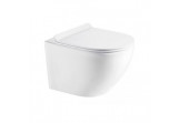 Set Wall-hung WC wc Oltens Hamnes, 52x35,5cm, PureRim, with coating SmartClean with soft-close WC seat Slim - white