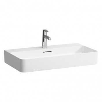 Washbasin wall-hung/countertop Laufen Val, 75x42cm, overflow, battery hole, white LCC