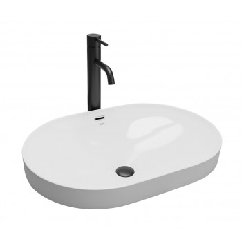 Recessed washbasin Rea Arleta, 59x40,5cm, z overflow, white