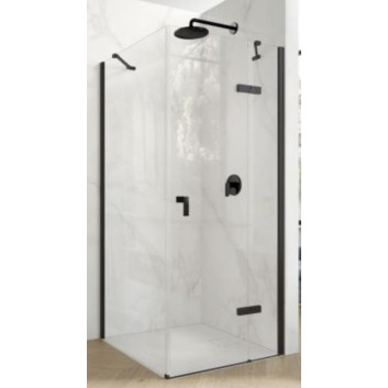 Side panel for hinged door Huppe Aura Pure, 1200mm, montaż on shower tray, Anti-Plaque, silver profil