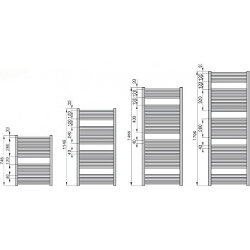 Grzejnik Zehnder Metropolitan Bar 80,5 x 40 cm - white