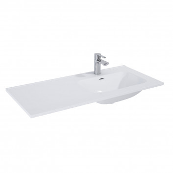 Vanity washbasin Elita Skappa, 121x46cm, left, overflow, battery hole, white