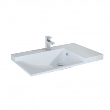 Vanity washbasin Elita Luna, 82x43.5cm, overflow, battery hole, white