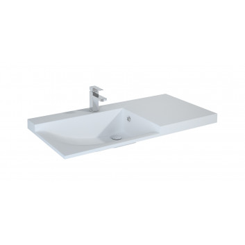 Vanity washbasin Elita Metis, 72x50cm, left, overflow, battery hole, white