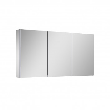 Wall mounted cabinet z lustrem Elita Basic, 100cm, 3 doors, 6 szklane półek, szary