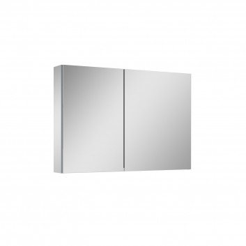 Wall mounted cabinet z lustrem Elita Basic, 70cm, 2 doors, 4 szklane półki, szary