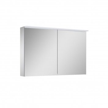 Wall mounted cabinet z lustrem Elita Premium, 60cm, 1 doors, 2 szklane półki, panel LED, szary