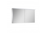 Wall mounted cabinet z lustrem Elita Premium, 100cm, 2 doors, 4 szklane półki, panel LED, szary