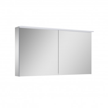 Wall mounted cabinet z lustrem Elita Premium, 100cm, 2 doors, 4 szklane półki, panel LED, szary