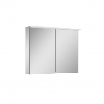 Wall mounted cabinet z lustrem Elita Premium, 120cm, 2 doors, 4 szklane półki, panel LED, szary