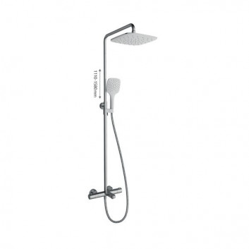 Shower set Ravak Termo 300, with mixer termostatyczną and rainfall TE 092.00/150 - chrome/white