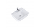 Countertop washbasin Elita Enzo, 50x40cm, without overflow, battery hole, white