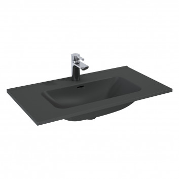 Vanity washbasin Elita Skappa 60, 61x46cm, z overflow, battery hole, antracyt mat