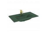 Vanity washbasin Elita Skappa 80, 81.5 x 46.6 cm, z overflow, battery hole, forest green mat