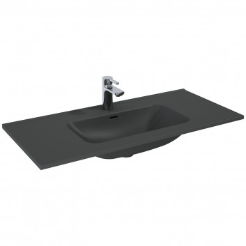 Vanity washbasin Elita Skappa 80, 81.5 x 46.6 cm, z overflow, battery hole, antracyt mat