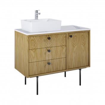 Cabinet vanity Elita Legacy, 100cm, right version, 3 drawers, 1 door, oak naturalny