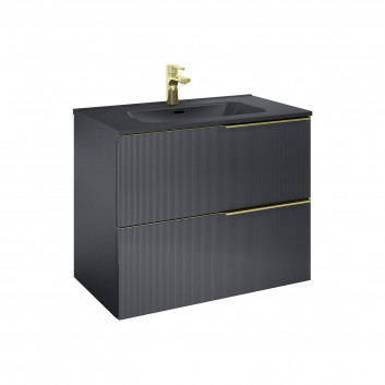 Cabinet vanity Elita Soho, 60cm, 2 szuflady, black mat