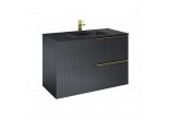 Cabinet vanity Elita Soho, 80cm, 2 szuflady, black mat